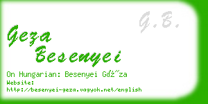 geza besenyei business card